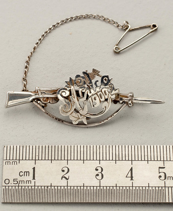 Boer War Sterling Silver Sweetheart Brooch, Rifle, S Africa 1900-2